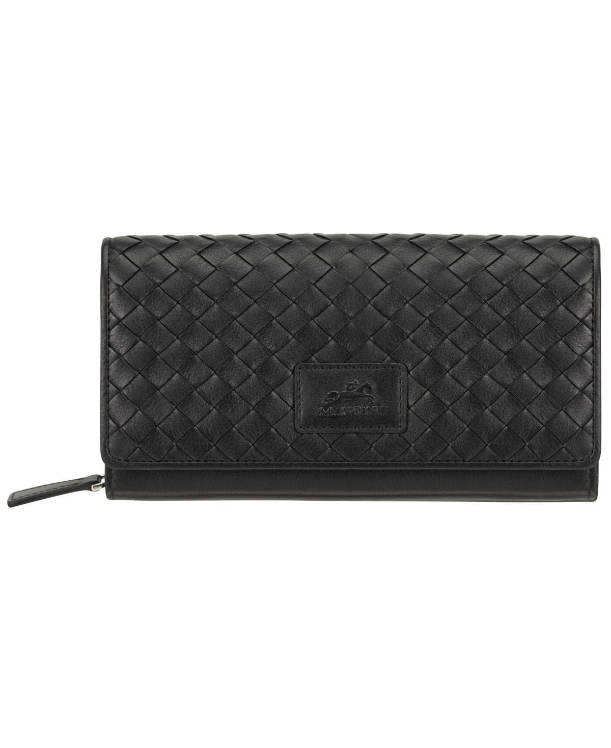 Mancini Womens Basket Weave Collection Rfid Secure Clutch Wallet Product Image