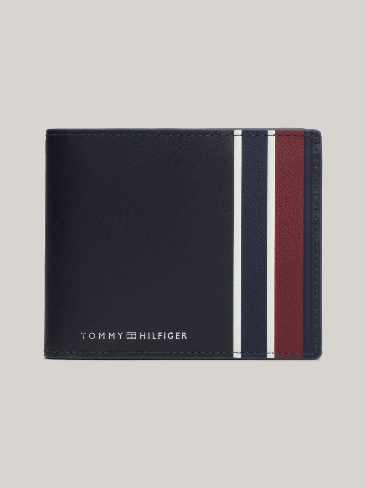 Tommy Hilfiger Men's Stripe Leather Wallet Product Image