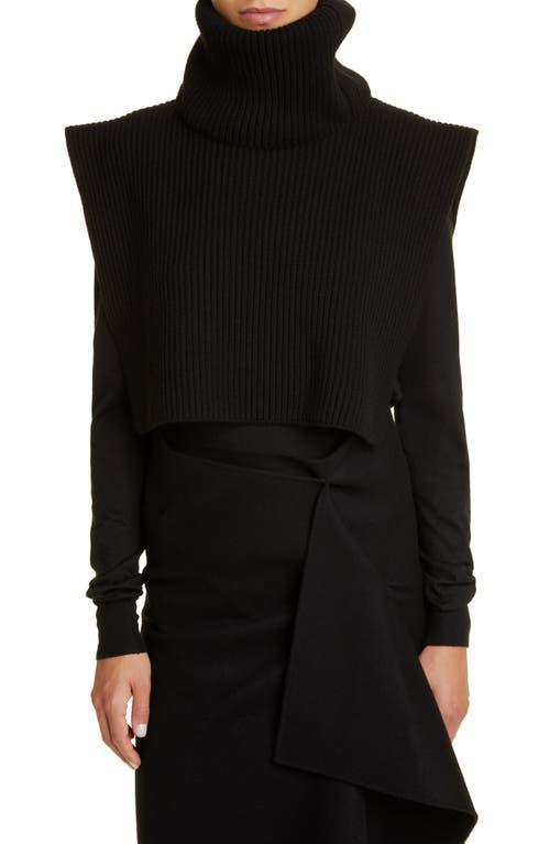 The Row Eppie Strong Shoulder Cashmere Turtleneck Sweater Product Image