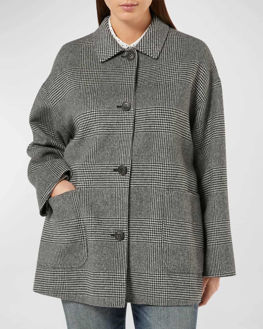 Plus Size Nadia Check-Print Wool-Blend Coat Product Image