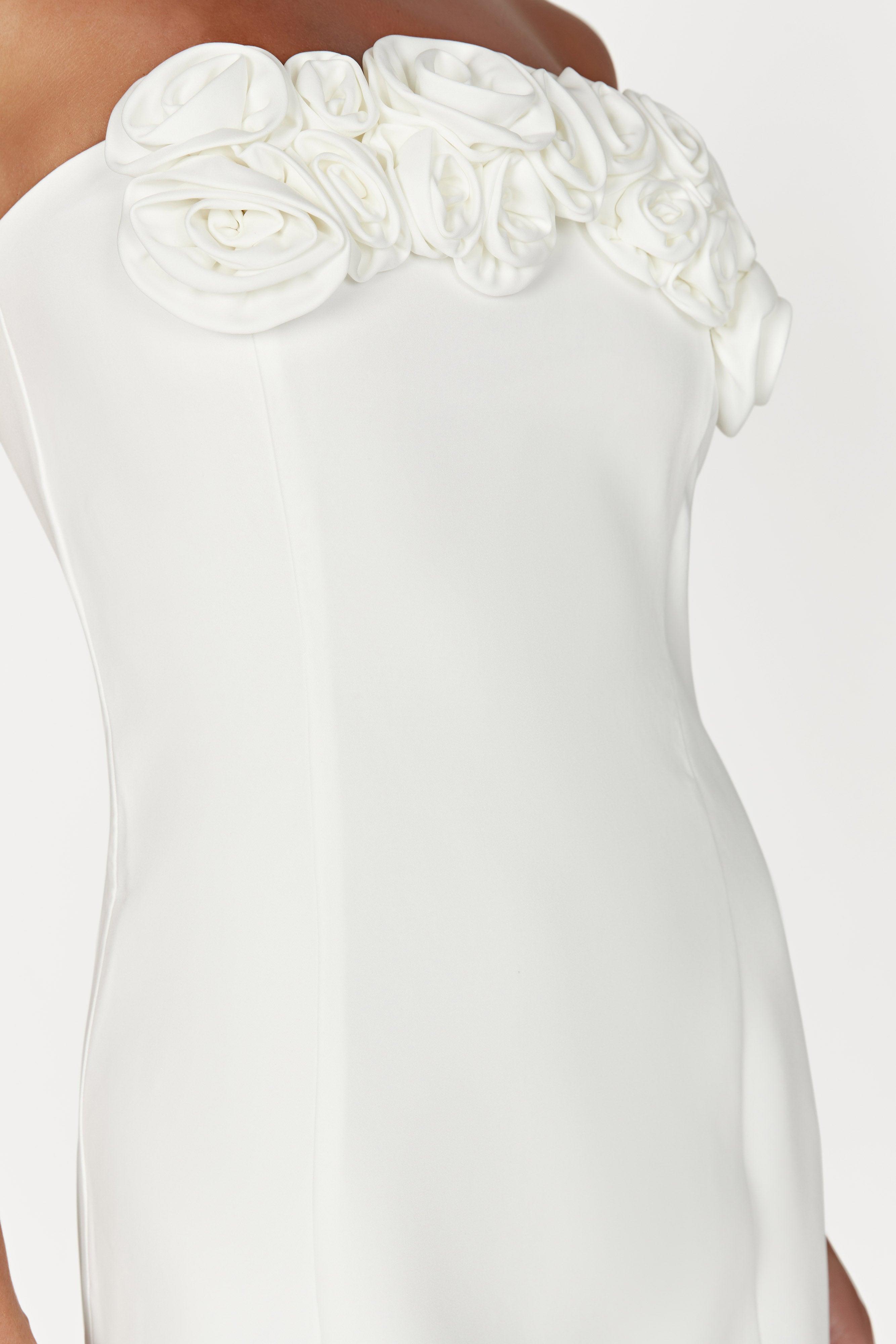 Brooks Rose Mini Dress - White Product Image