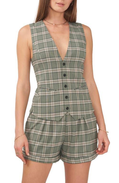 1. STATE Plaid Print V-Neck Button Front Vest Product Image