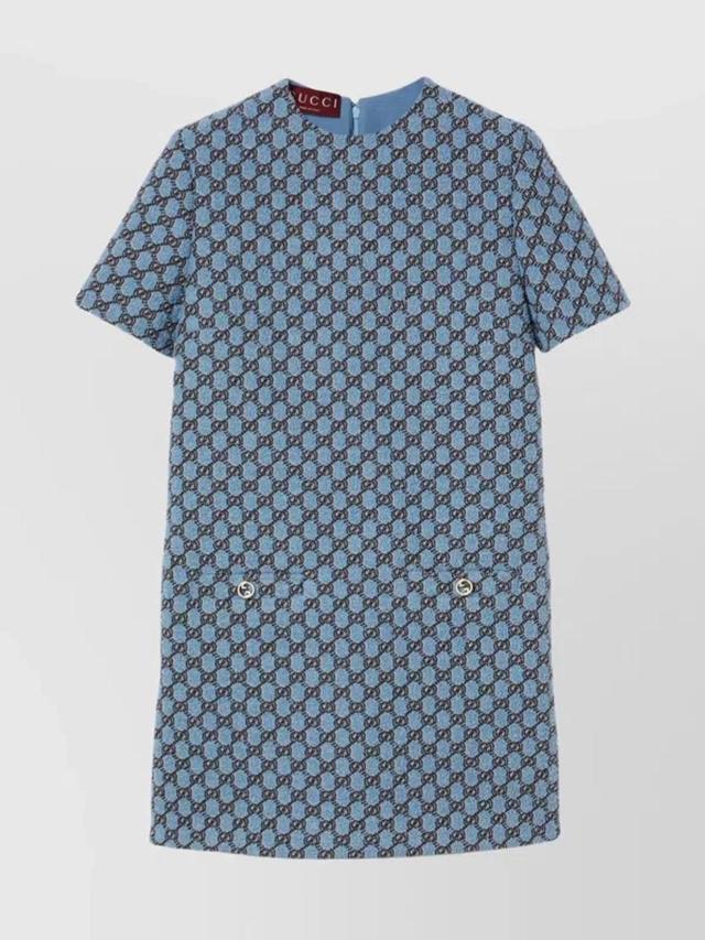 Shadow Gg Patterned Dress In Blau Product Image