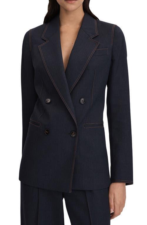 Womens Raven Wool-Blend Topstitched Blazer Product Image