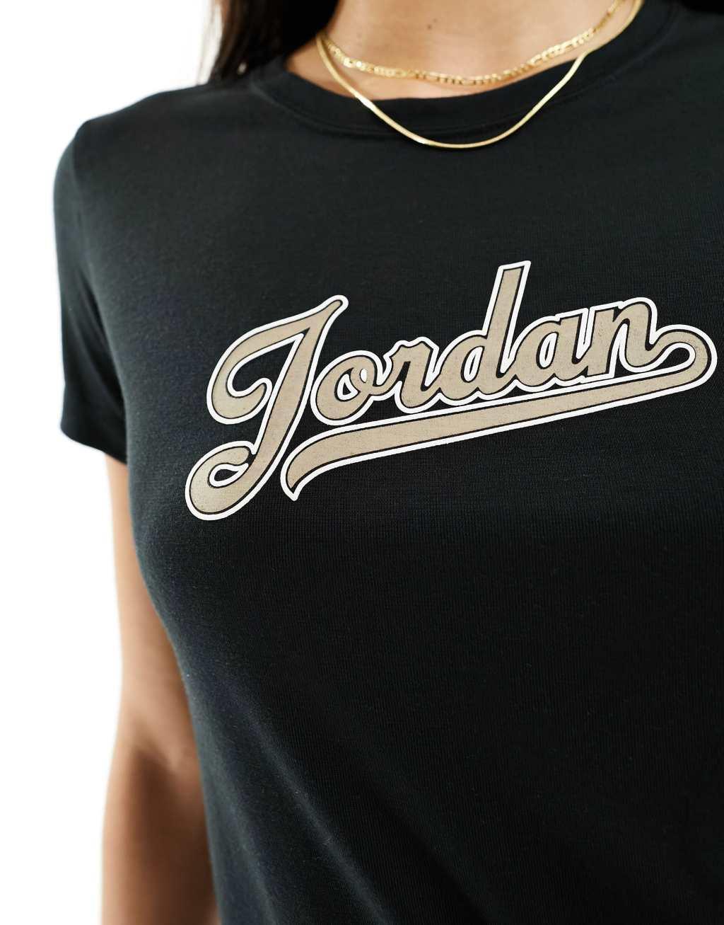 Jordan slogan slim T-shirt in black Product Image