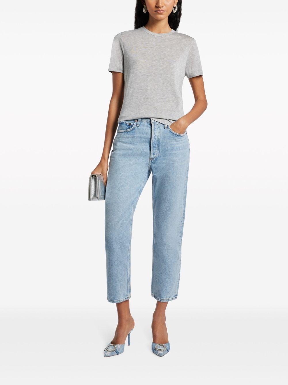 AGOLDE Riley Cropped Straight-leg Jeans In Blue Product Image