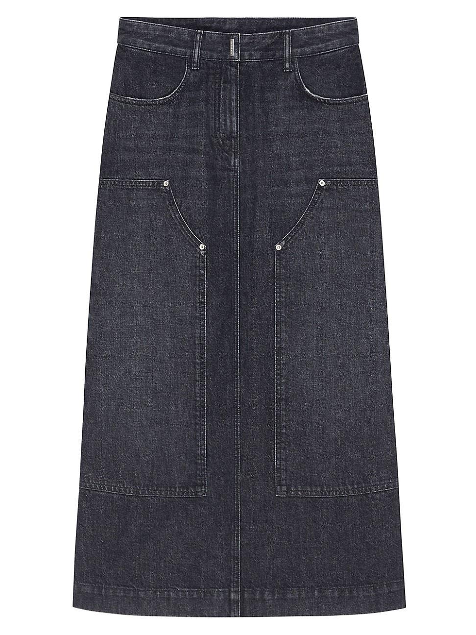 Womens Skirt In Denim With Patches product image