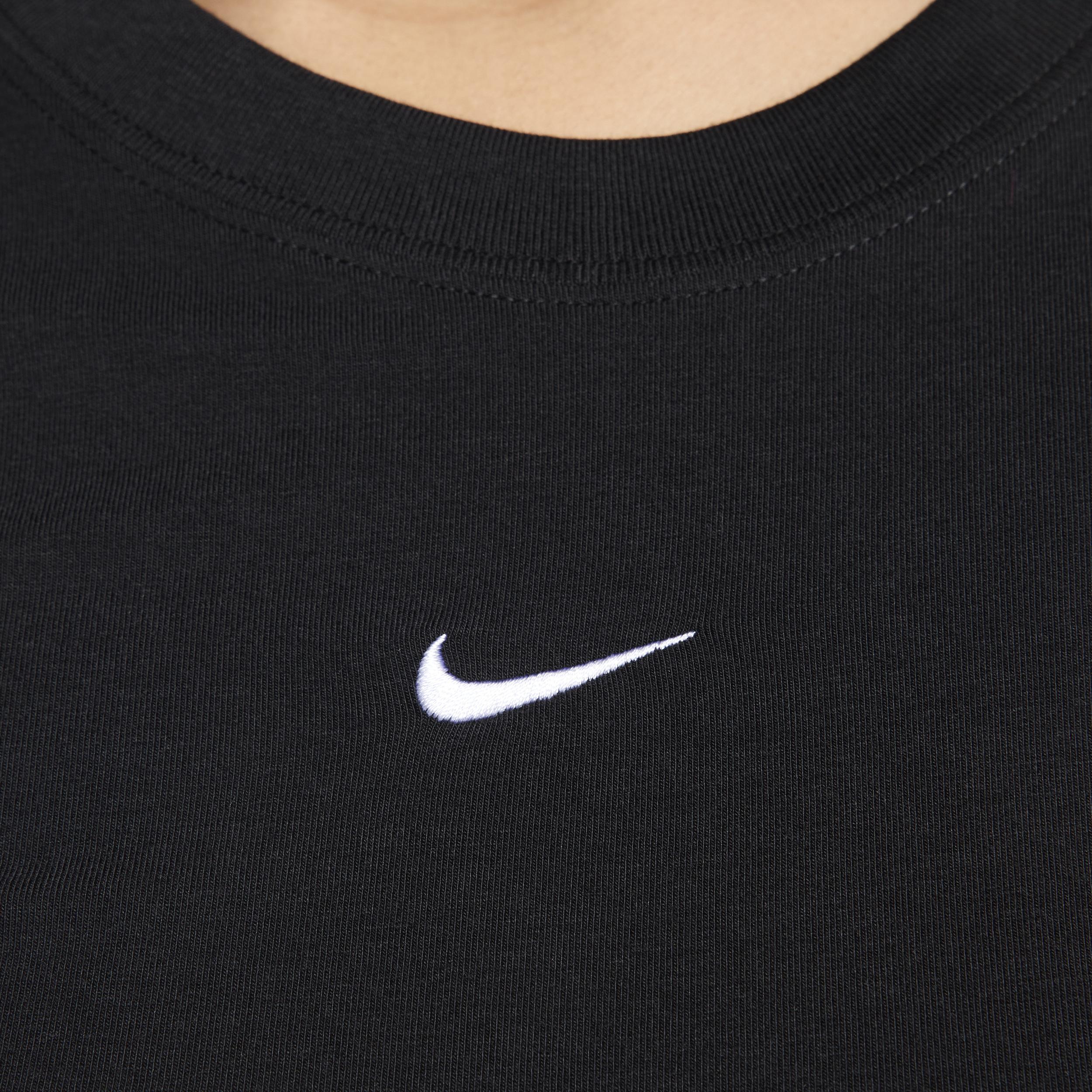 Nike Womens Nike Chill Knit Crop T-Shirt - Womens White/Black Product Image