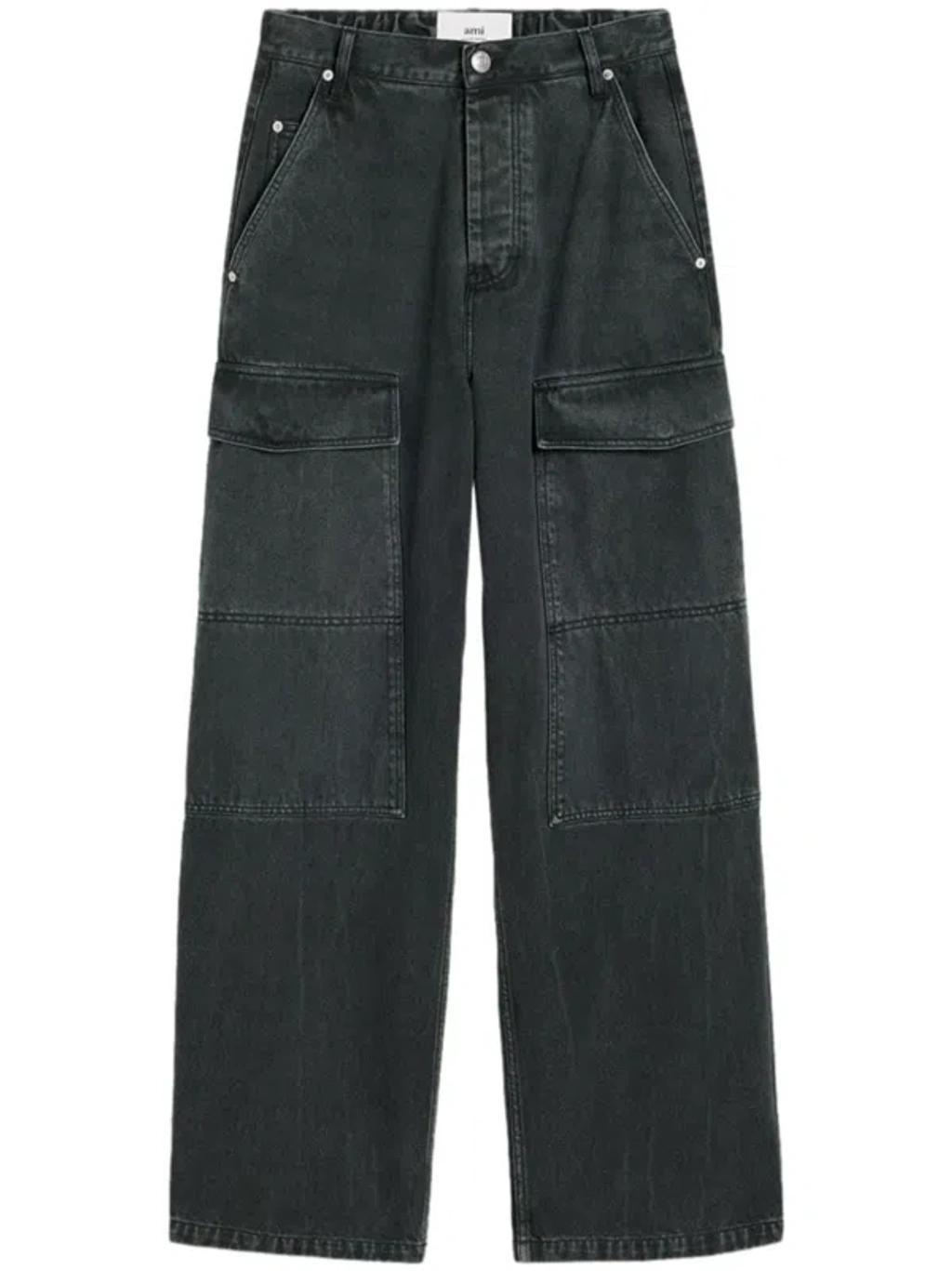 Worker Baggy Jeans In Black Product Image