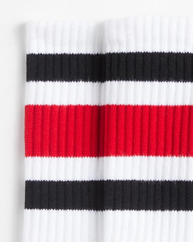 Comp Stripe Socks - White/Red/Black Product Image