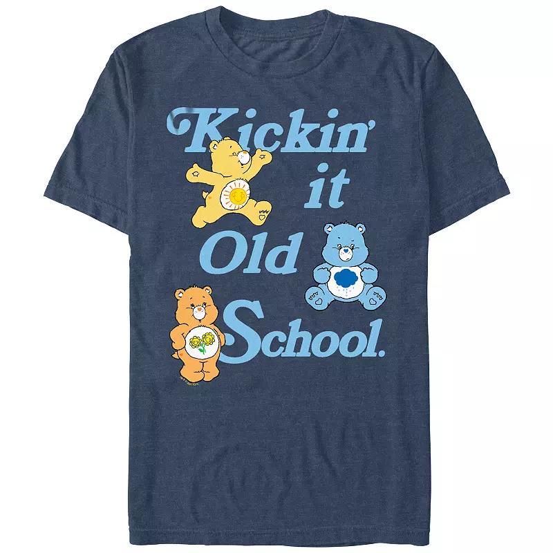 Mens Care Bears Kickin It Old School Graphic Tee Navy Grey Product Image