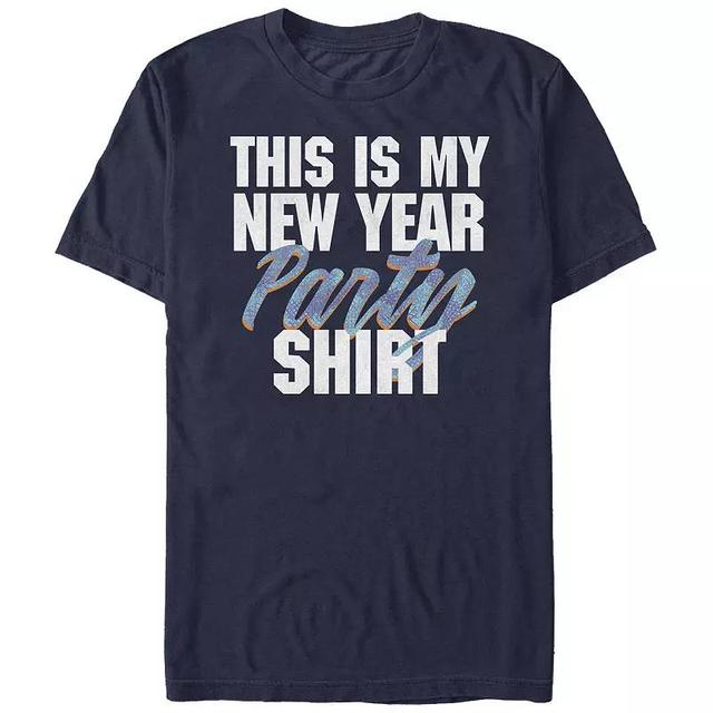 Mens This Is My New Year Party Shirt Graphic Tee Blue Product Image