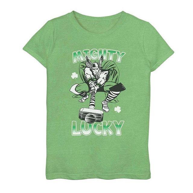 Mens Marvel Mighty Lucky St. Patricks Day Tee Kelly Grey Product Image