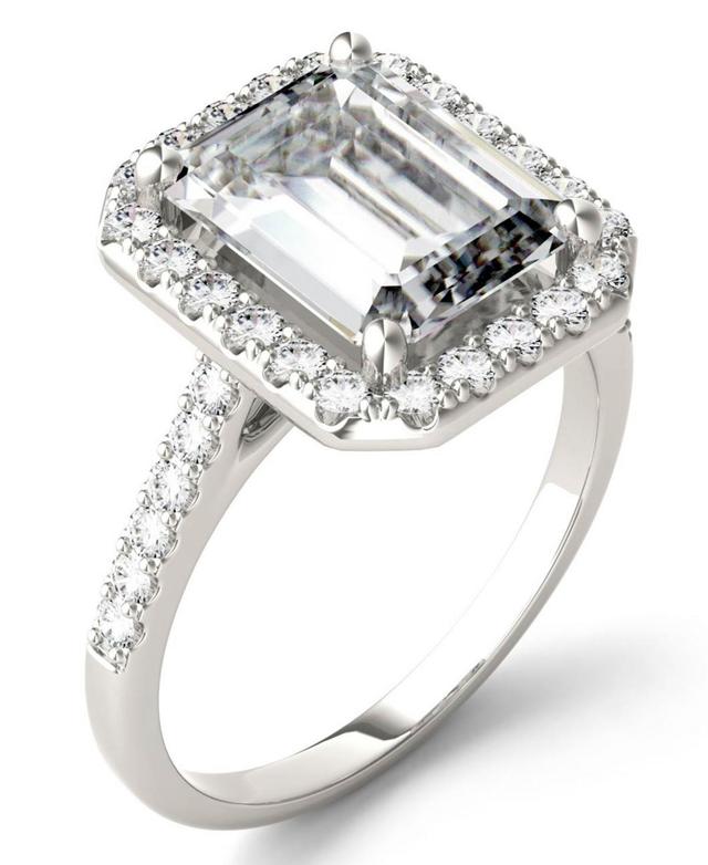 Charles & Colvard 4.06 Ct. T.w. Lab Created Moissanite Halo Ring In 14K White Gold, 8 Product Image