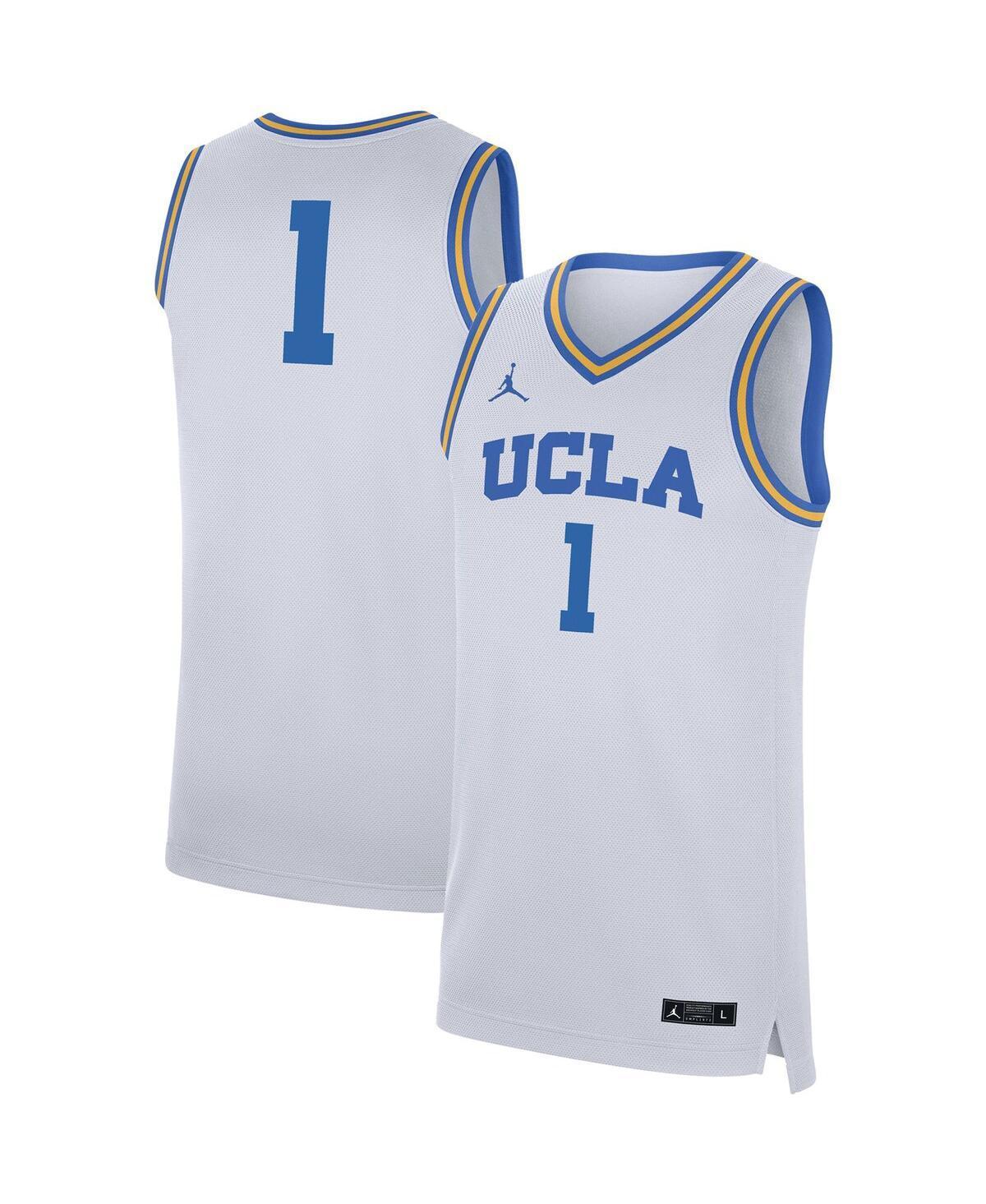 Mens Jordan #1 White Ucla Bruins Replica Jersey - White Product Image