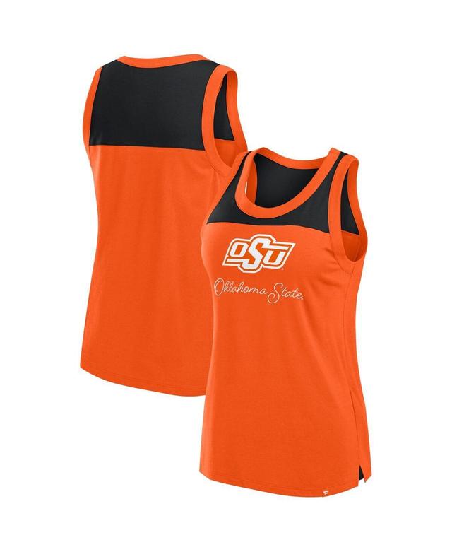 Fanatics Womens Orange Oklahoma State Cowboys Crosley Colorblock Tank Top Product Image