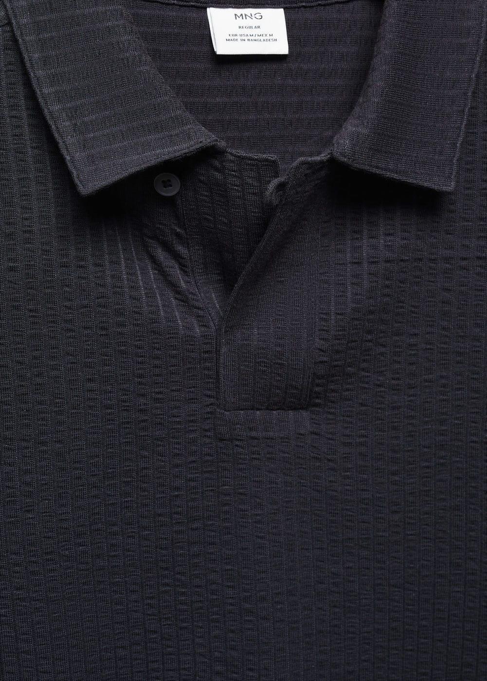 MANGO MAN - Short-sleeved knitted polo shirt dark navyMen Product Image