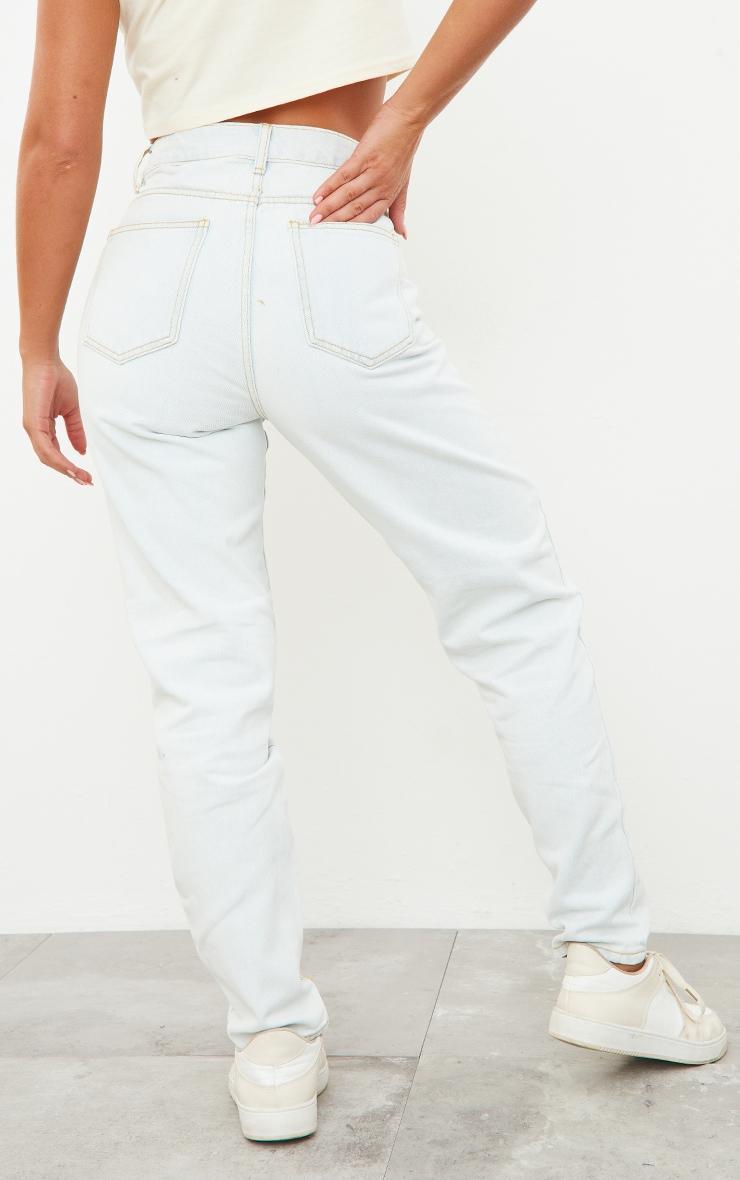 PRETTYLITTLETHING Light Bleach Wash Mom Jeans Product Image