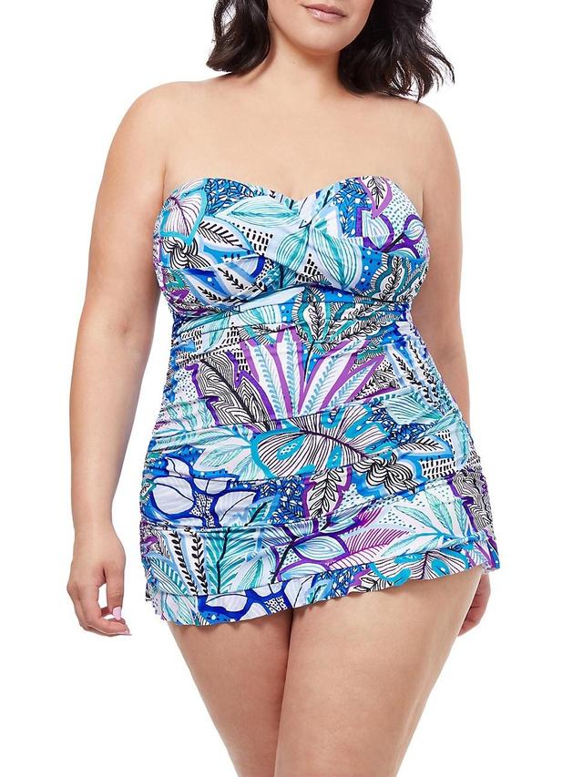 Womens Floral Bandeau Swim Dress Product Image