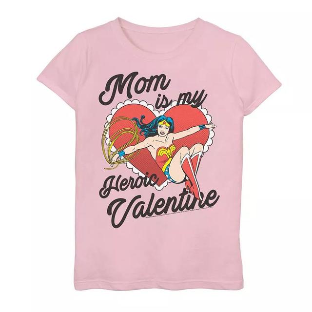 Girls 7-16 DC Comics Valentines Day Wonder Woman Mom Is My Valentine Graphic Tee, Girls Product Image