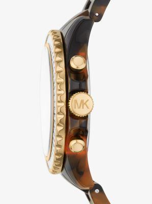 Oversized Everest Pavé Gold-Tone and Tortoiseshell Bio-Based Acetate Watch Product Image