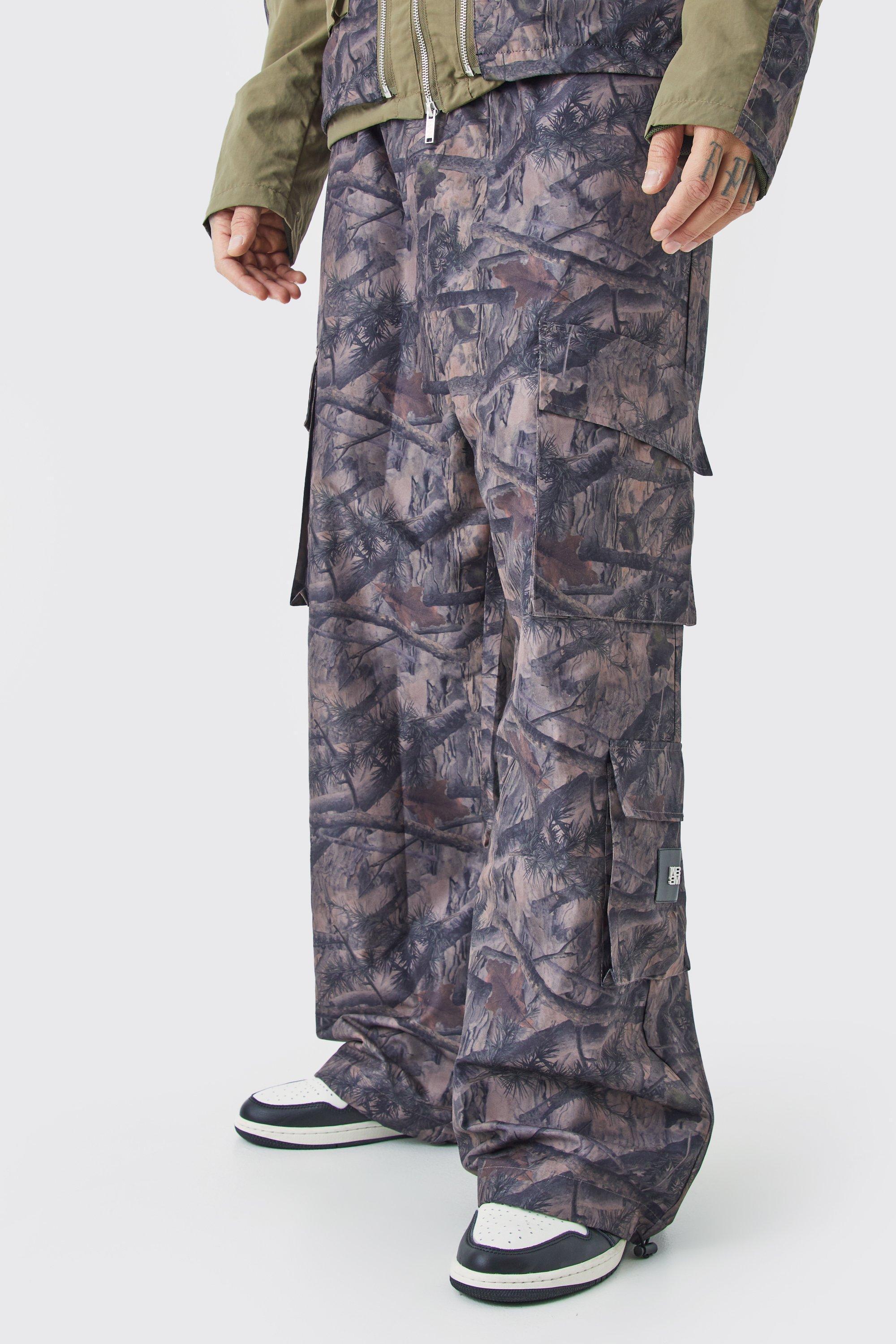 Tall Elasticated Waist Camo Cargo Pants | boohooMAN USA Product Image