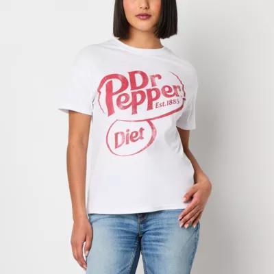 Juniors Dr. Pepper Boyfriend Tee Womens Crew Neck Short Sleeve Graphic T-Shirt Product Image