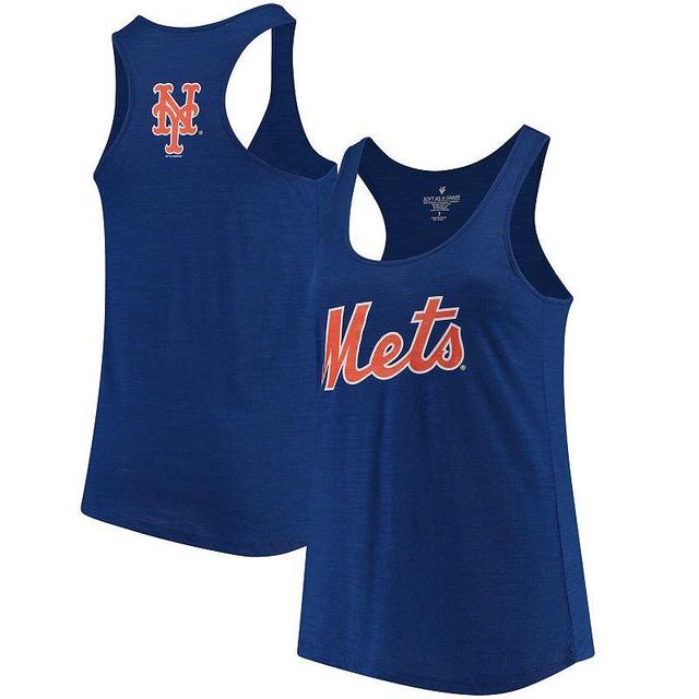 Womens Soft as a Grape Royal New York Mets Plus Size Swing for the Fences Racerback Tank Top Product Image