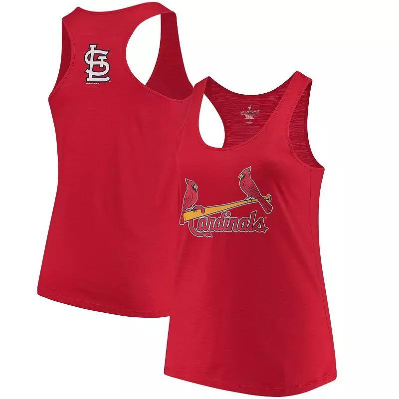 Womens Soft as a Grape St. Louis Cardinals Plus Size Swing for the Fences Racerback Tank Top Product Image