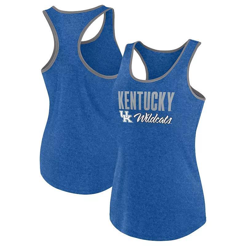 Womens Fanatics Heather Royal Kentucky Wildcats Fuel Racerback Tank Top Product Image