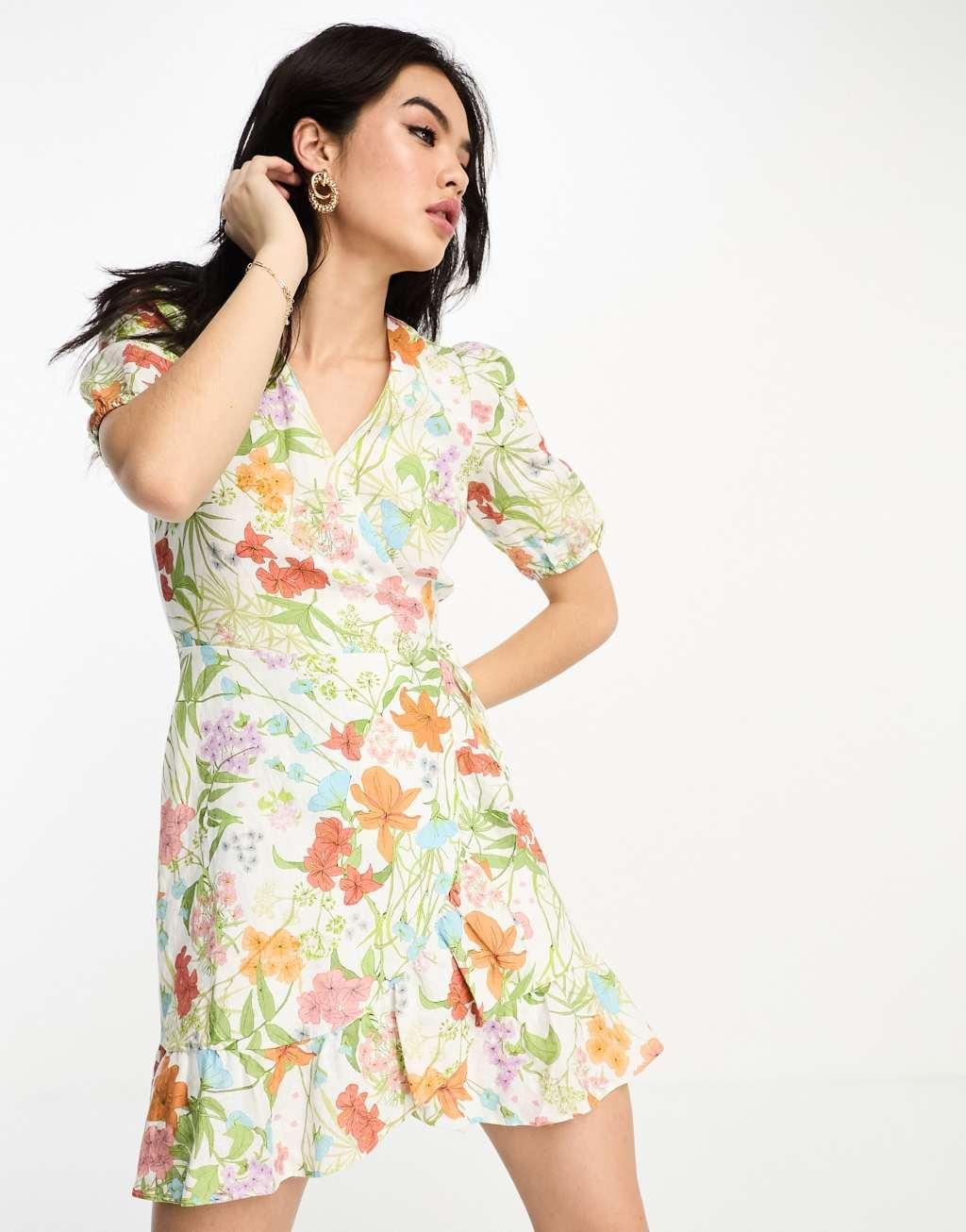 & Other Stories linen mini dress in multi floral product image