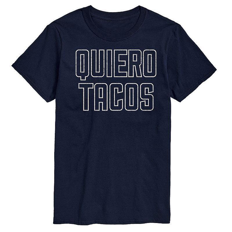 Mens Quiero Tacos Graphic Tee Blue Product Image