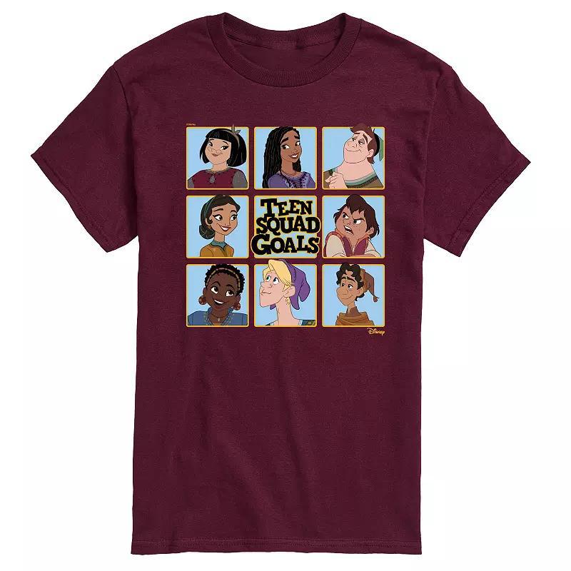 Disneys Wish Big & Tall Teen Squad Goals Grid Graphic Tee, Mens Product Image