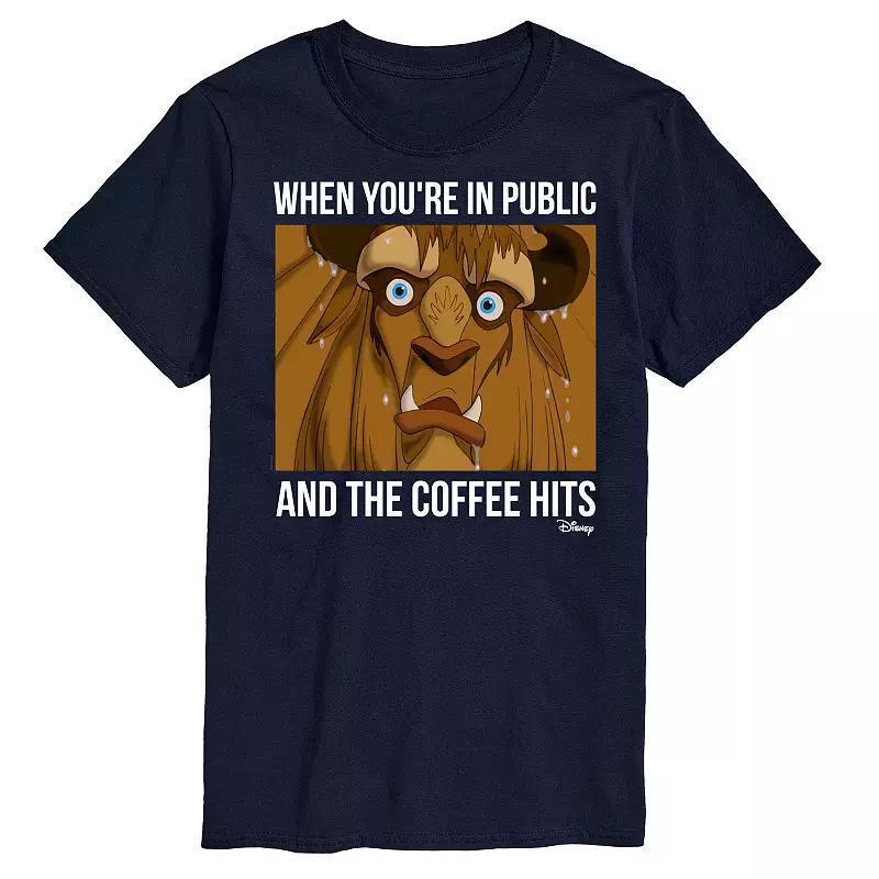 Disney Princess Big & Tall Beast When Coffee Hits Graphic Tee, Mens Product Image