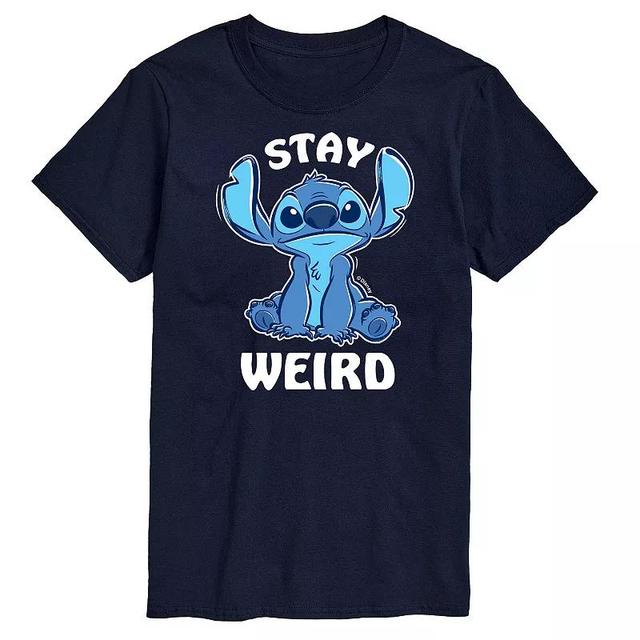 Disneys Lilo and Stitch Big & Tall Stay Weird Graphic Tee, Mens Blue Product Image