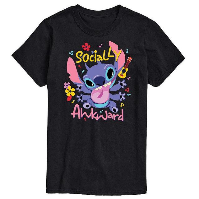 Disneys Lilo & Stitch Big & Tall Socially Awkard Graphic Tee, Mens Product Image