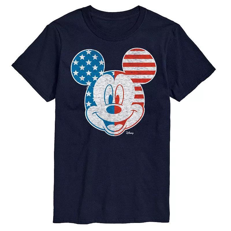 Disneys Mickey Mouse Big & Tall Stars And Stripes Graphic Tee, Mens Product Image