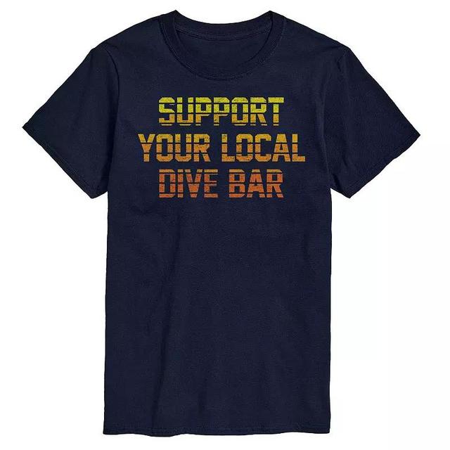 Mens Support Local Dive Bar Tee Blue Product Image