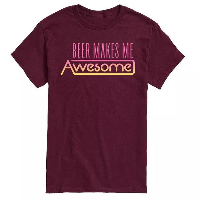 Mens Beer Makes Me Awesome Tee Product Image