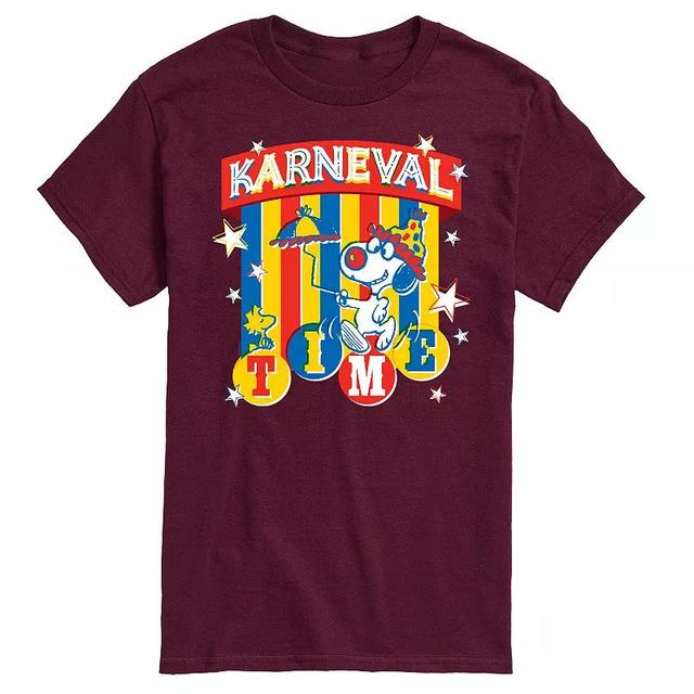 Big & Tall Peanuts Karneval Time Graphic Tee, Mens Med Grey Product Image