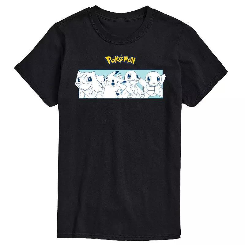 Mens Pokemon Starters Stripe Graphic Tee Product Image