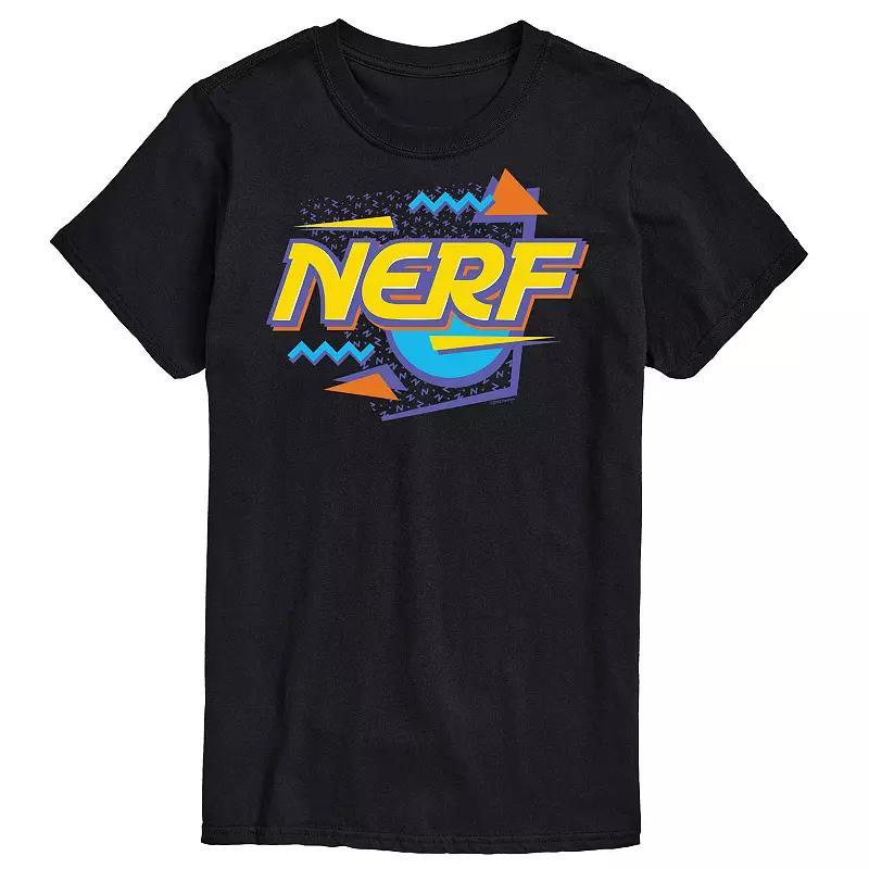 Big & Tall Nerf 90s Sprinkle Logo Graphic Tee, Mens Black Product Image