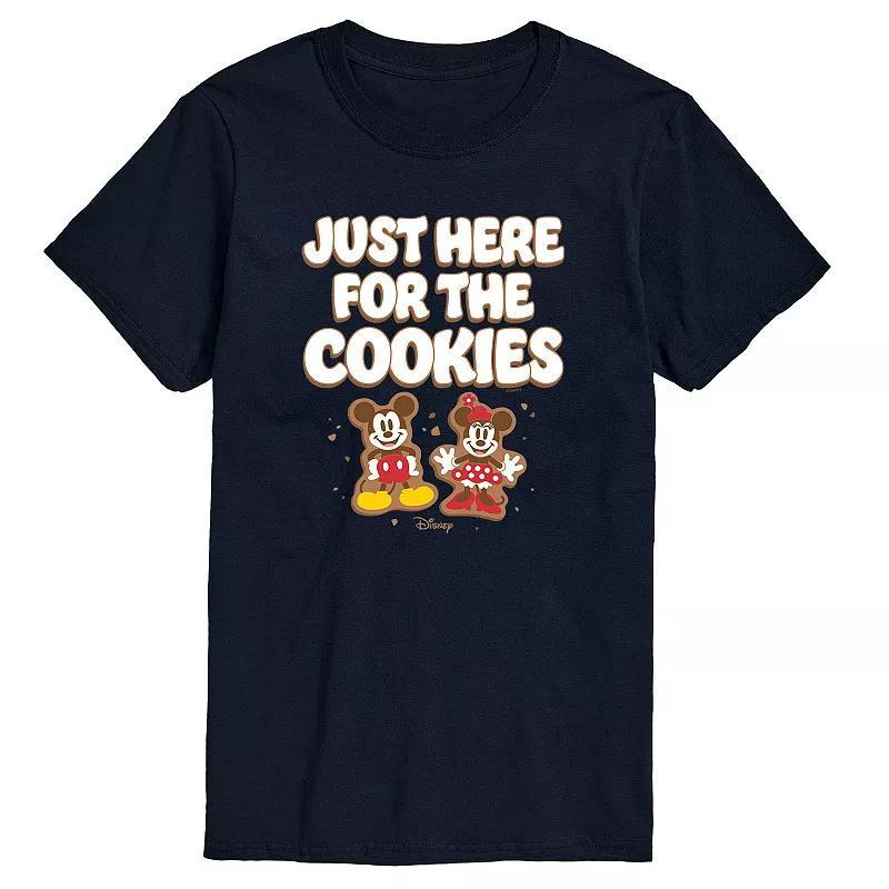 Disneys Mickey Mouse Mens Just Here For The Cookies Graphic Tee Blue Product Image