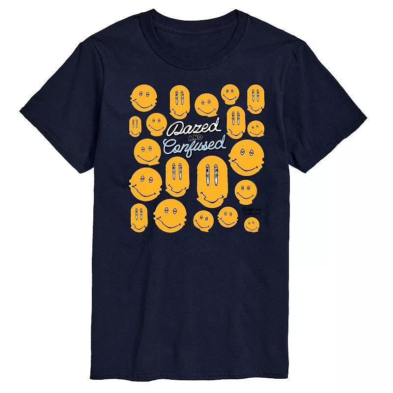 Mens Dazed and Confused Smiley Face Graphic Tee Blue Product Image