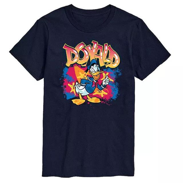 Disneys Mickey Mouse & Friends Donald Duck Mens Graffiti Graphic Tee Blue Product Image