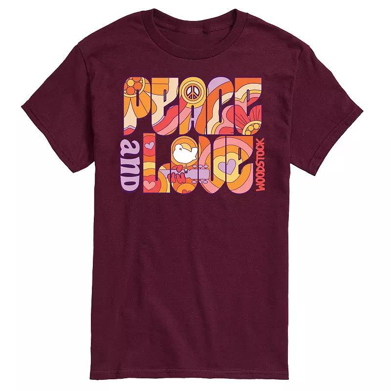 Mens Woodstock Peace And Love Graphic Tee Product Image