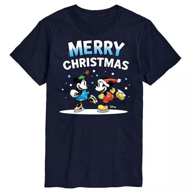 Disneys Big & Tall Merry Christmas Graphic Tee, Mens Blue Product Image