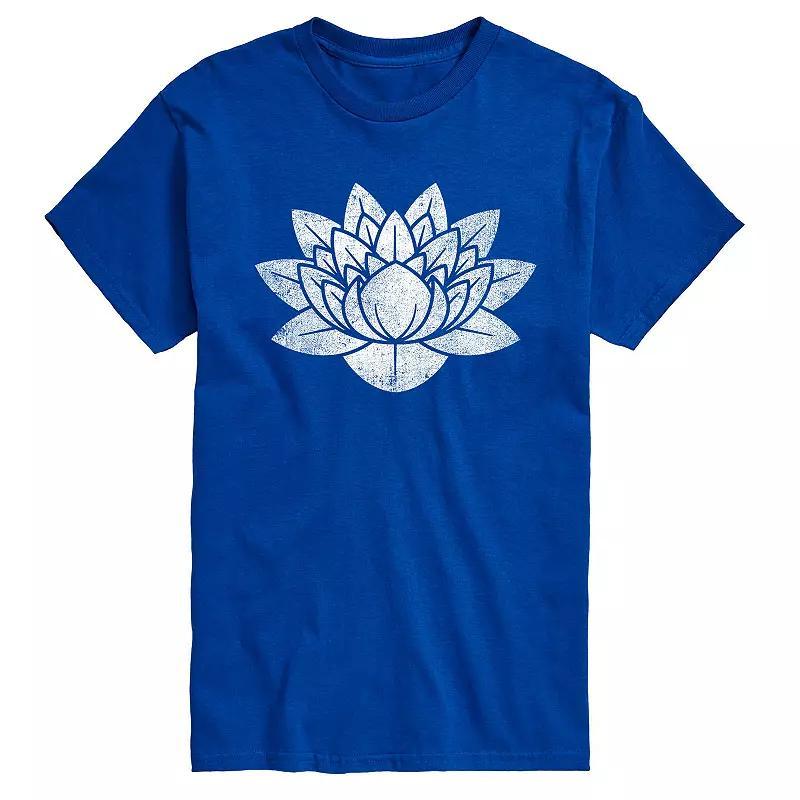 Big & Tall Lotus Flower Tee, Mens Med Blue Product Image