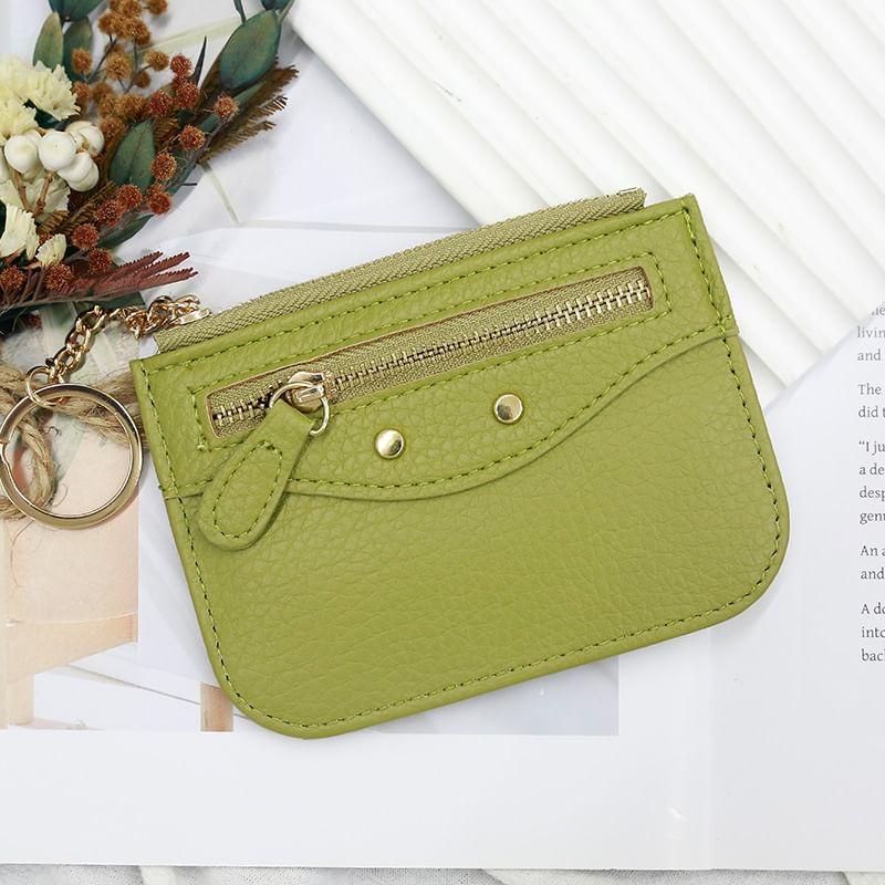 Plain Faux Leather Card Holder Product Image