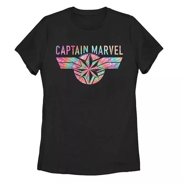 Juniors Captain Marvel Tie Dye Symbol Tee, Girls Product Image